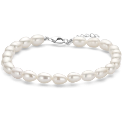 armband parels 18 3 cm zilver gerhodineerd