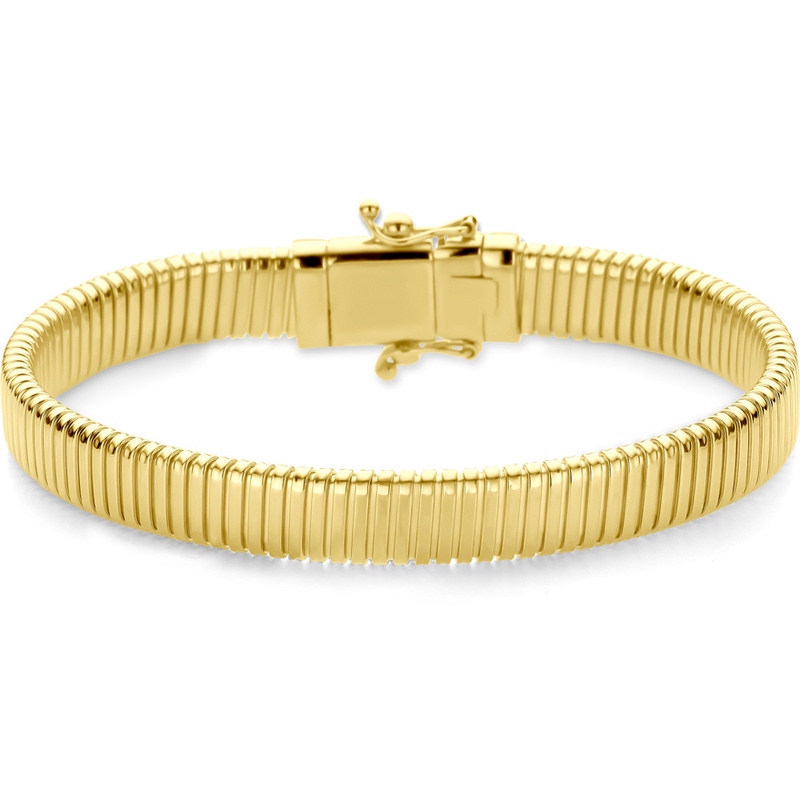 armband tubogas 8 mm 19 cm 14K geelgoud