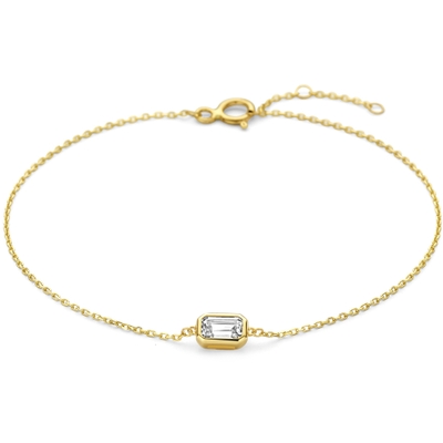 armband zirkonia 165 - 175 - 185 cm 14K geelgoud