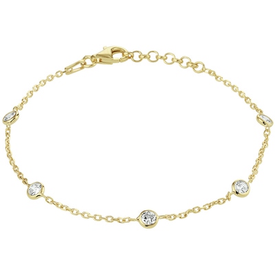 armband zirkonia 17 2 cm 3 micron zilver verguld geel