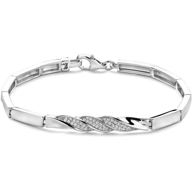 armband zirkonia 57 mm 185 cm zilver gerhodineerd