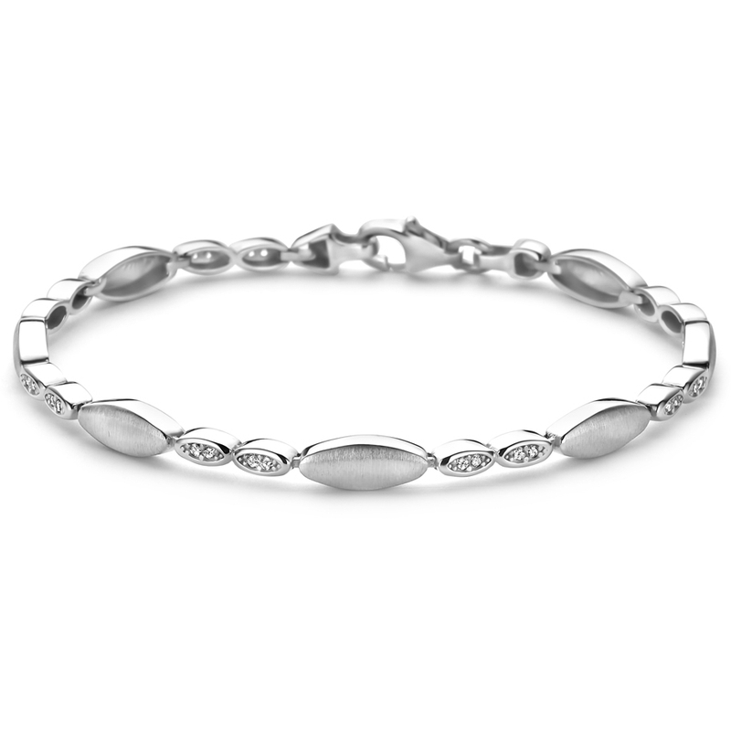 armband zirkonia polimat 47 mm 19 cm zilver gerhodineerd