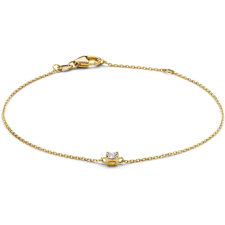 Aurore Jewelry AA15010015 Olivia 18k gouden armband met 0,15 ct diamant lab grown