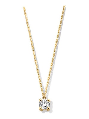 Aurore CA15010020 Olivia 18 karaat gouden collier 45 cm met 0,20 ct lab grown diamant
