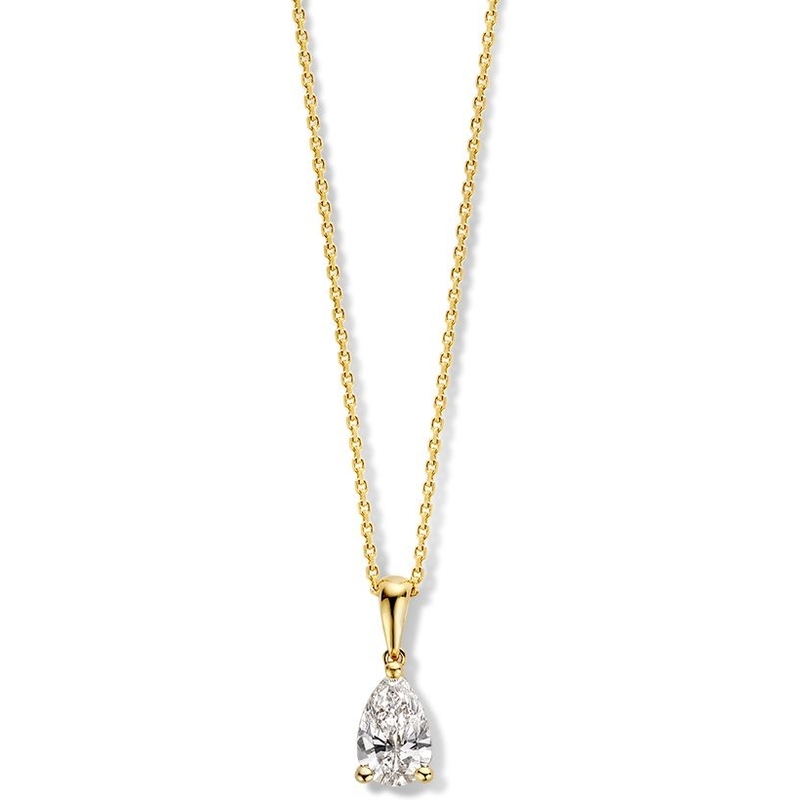 Aurore Jewelry CA15710050 Ava 18k gouden ketting met 0,50 ct lab grown diamant