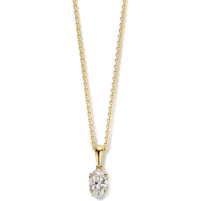 Aurore Jewelry CA15730050 Franky 18k gouden ketting met 0,50 ct lab grown diamant