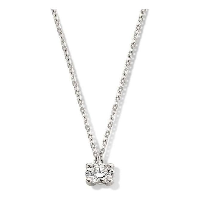 Aurore CA25010030 Olivia 18 karaat witgouden collier 45 cm met 0,30 ct lab grown diamant