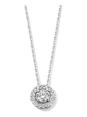 Aurore CA25100020 Emma 18 karaat witgouden collier 45 cm met 0,20 ct lab grown diamant