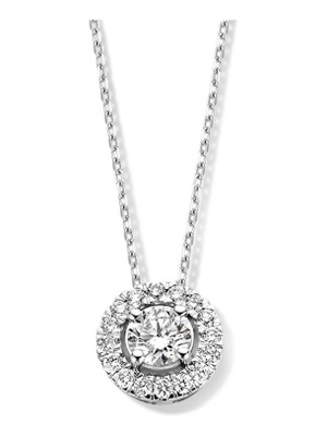 Aurore CA25100075 Emma 18 karaat witgouden collier 45 cm met 0,75 ct lab grown diamant