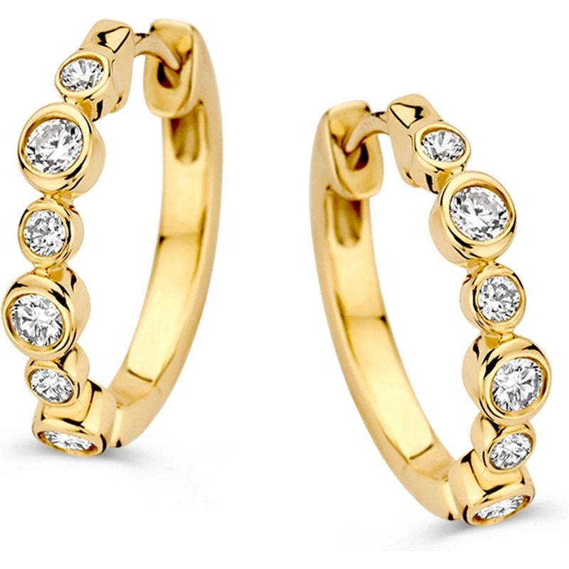 Aurore Jewelry OA15540040 Luna 18k gouden oorringen met 0,40 ct diamant lab grown