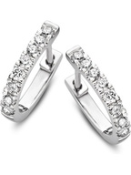 Aurore OA25500050 Millie 18 karaat witgouden klapcreolen met 0,50 ct lab grown diamant