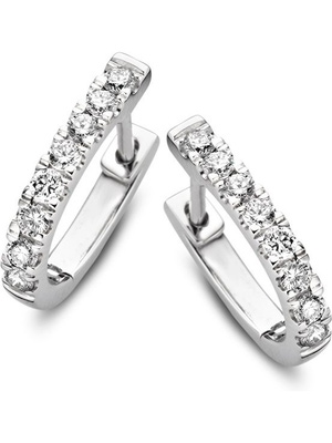 Aurore OA25500050 Millie 18 karaat witgouden klapcreolen met 0,50 ct lab grown diamant