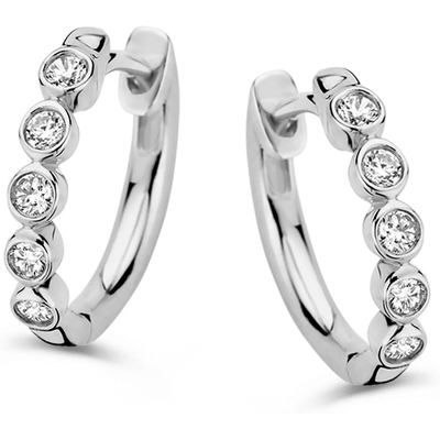 Aurore Jewelry OA25540020 Luna 18k witgouden oorringen met 0,20 ct diamant lab grown