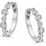 Aurore Jewelry OA25540040 Luna 18k witgouden oorringen met 0,40 ct diamant lab grown