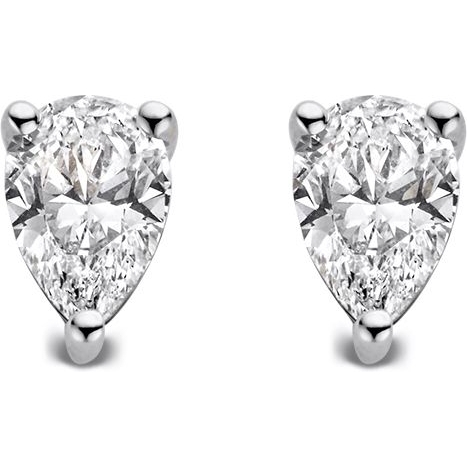 Aurore Jewelry OA25710100 Ava 18k witgouden oorknopjes met 1 ct lab grown diamant