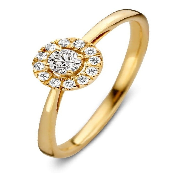 Aurore RA15100020 Emma 18 karaat gouden ring met 0,20 ct lab grown diamant