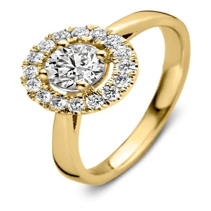 Aurore RA15100075 Emma 18 karaat gouden ring met 0,75 ct lab grown diamant