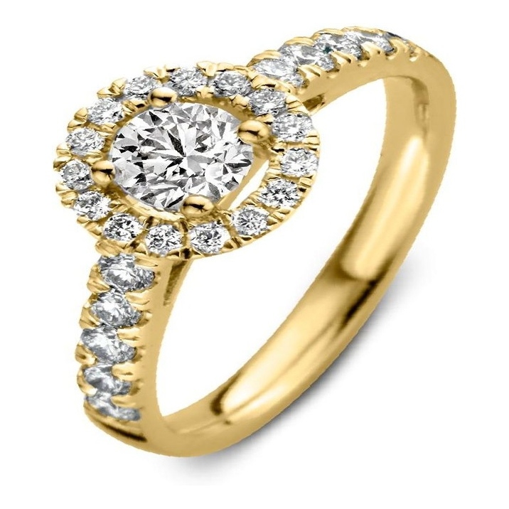 Aurore RA15110100 Emma Royal 18 karaat gouden ring met 1,00 ct lab grown diamant
