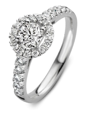 Aurore RA25110100 Emma Royal 18 karaat gouden ring met 1,00 ct lab grown diamant