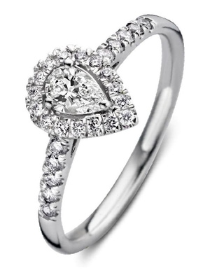 Aurore RA25210050 Elin Royal 18 karaat witgouden ring met 0,50 ct lab grown diamant