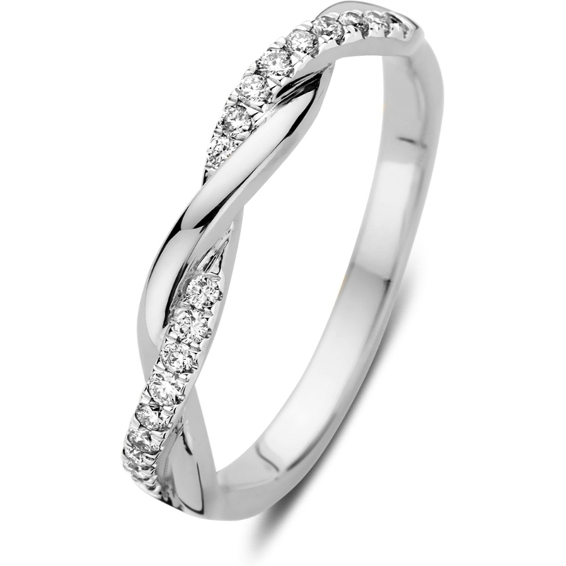 Aurore Jewelry RA25560015 Jackie 18k witgouden ring met 0,15 ct diamant lab grown
