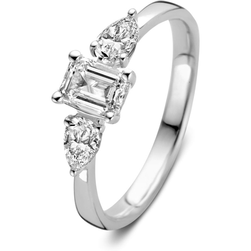 Aurore Jewelry RA25610090 Lize 18k witgouden ring met 0,90 ct lab grown diamant