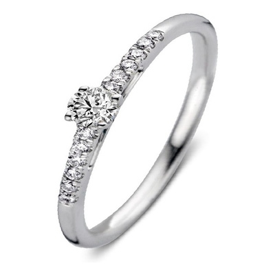 Aurore RA25700020 Mary 18 karaat witgouden ring met 0,20 ct lab grown diamant
