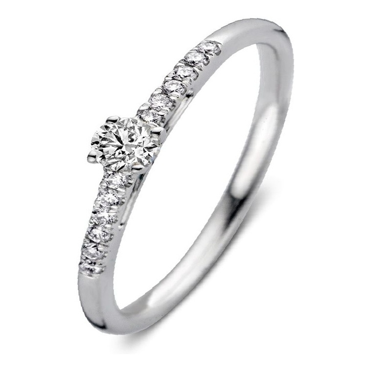 Aurore RA25700020 Mary 18 karaat witgouden ring met 0,20 ct lab grown diamant