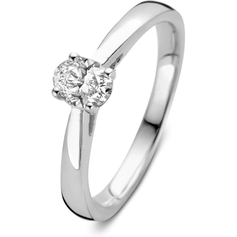 Aurore Jewelry RA25730030 Franky 18k witgouden solitair ring met 0,30 ct lab grown diamant