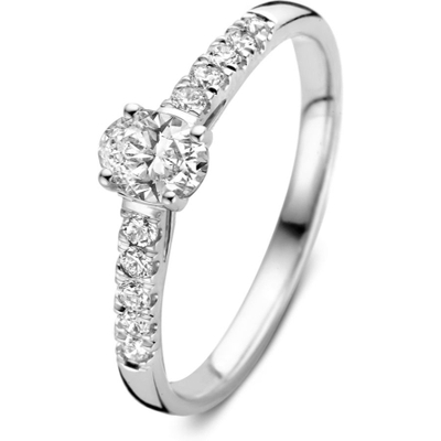 Aurore Jewelry RA25740048 Franky Royal 18k witgouden ring met 0,48 ct lab grown diamant