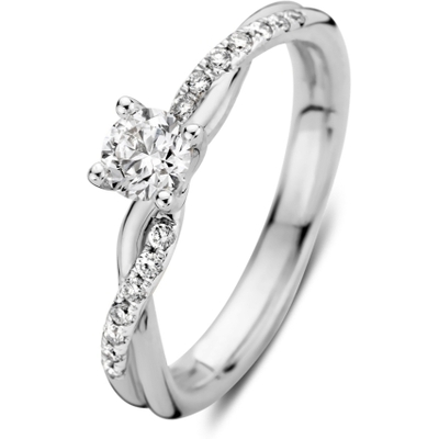 Aurore Jewelry RA25900041 Mia 18k witgouden ring met 0,41 ct diamant lab grown