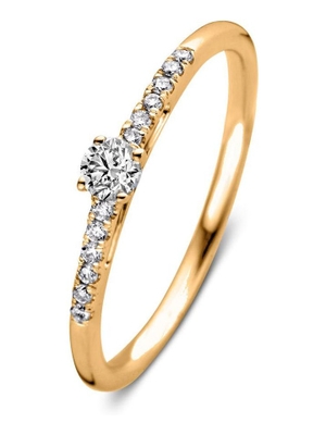 Aurore Jewelry RA15700020 Mary 18 karaat gouden ring met 0,20 ct lab grown diamant