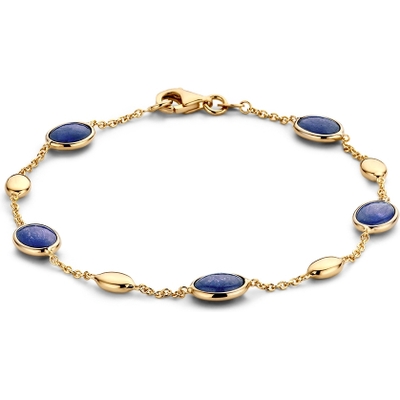 AW136973 14 karaat gouden armband met saffieren edelstenen 19 cm