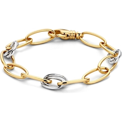 AW406305 14 karaat bicolor gouden schakelarmband 19 cm