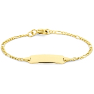 TC-33603 9 karaat baby plaatarmbandje figaro