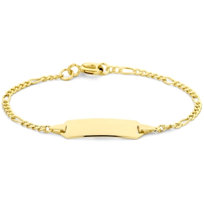 TC-33603 9 karaat baby plaatarmbandje figaro