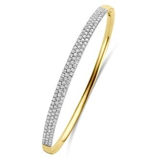 bangle diamant 193ct h si 45 mm 60 mm 14K bicolor goud geelwit