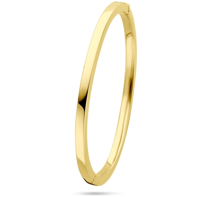 bangle scharnier vlakke buis 40 x 60 mm 14K geelgoud