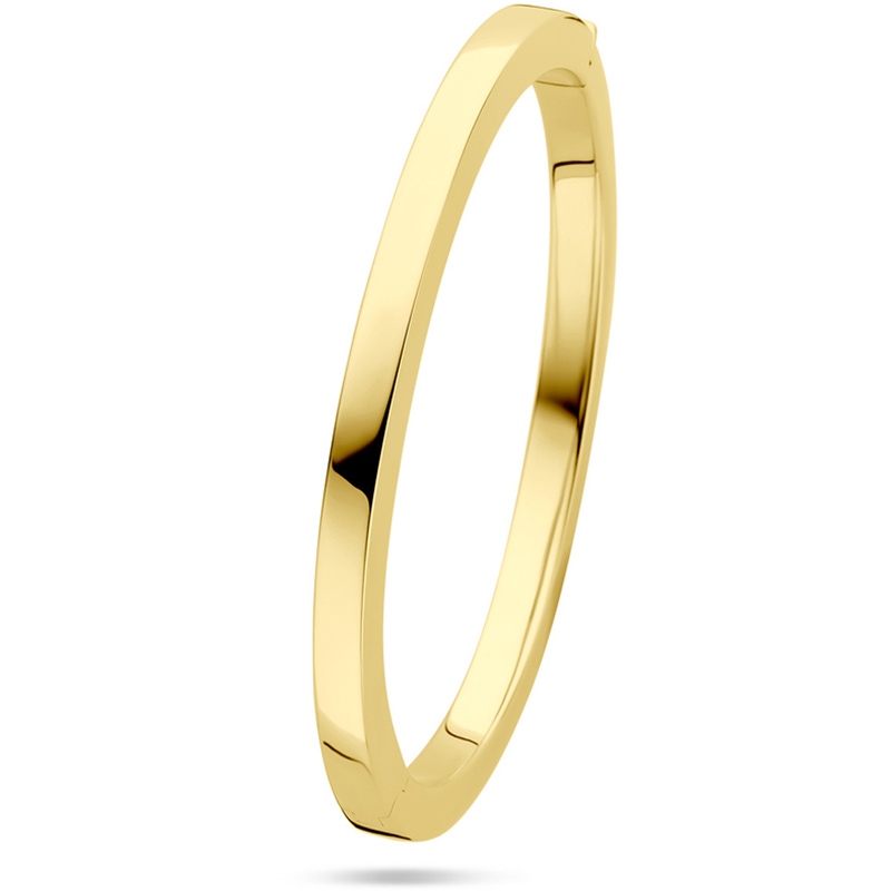 bangle scharnier vlakke buis 50 x 60 mm 14K geelgoud