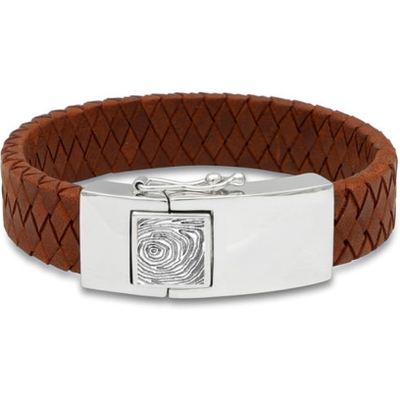 See You BG 011 FS Cognac Lederen armband met vingerafdruk