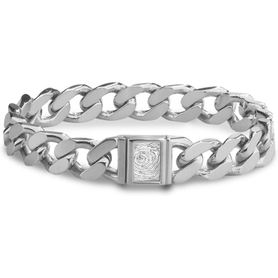 See You BG 012 FP Zilveren schakelarmband met vingerafdruk