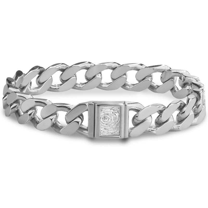 See You BG 012 FP Zilveren schakelarmband met vingerafdruk