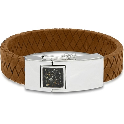 See You BG 011 S Camel Lederen armband as met hars