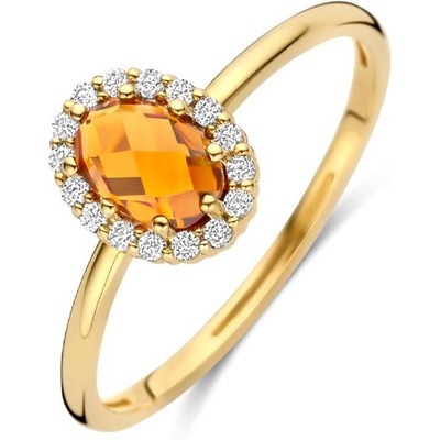 Blush 1271YCI 14k gouden halo ring met citrien zirkonia