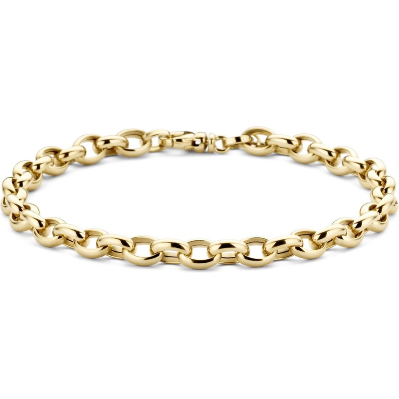 Blush 2162YGO 14k gouden jasseron schakelarmband 18,5 cm