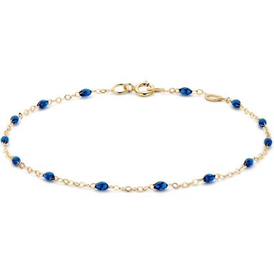 Blush 2264YRB 14k gouden armband met blauwe resin 0,8 mm