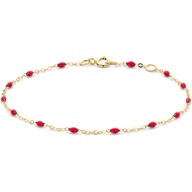 Blush 2264YRR 14k gouden armband met rode resin 0,8 mm