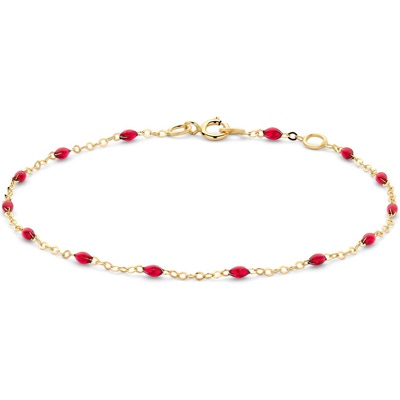 Blush 2264YRR 14k gouden armband met rode resin 0,8 mm
