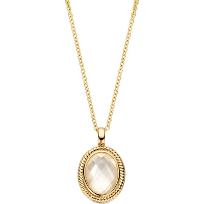 Blush 3169YMQ 14k gouden ketting met parelmoer en bergkristal hanger