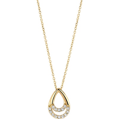 Blush 3195YZI 14k gouden ketting met druppel hanger zirkonia